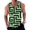 Летняя новая мужская майка с 3D-принтом, контрастная по цвету, геометрический жилет, ретро, с круглым вырезом, без рукавов, удобный уличный топ