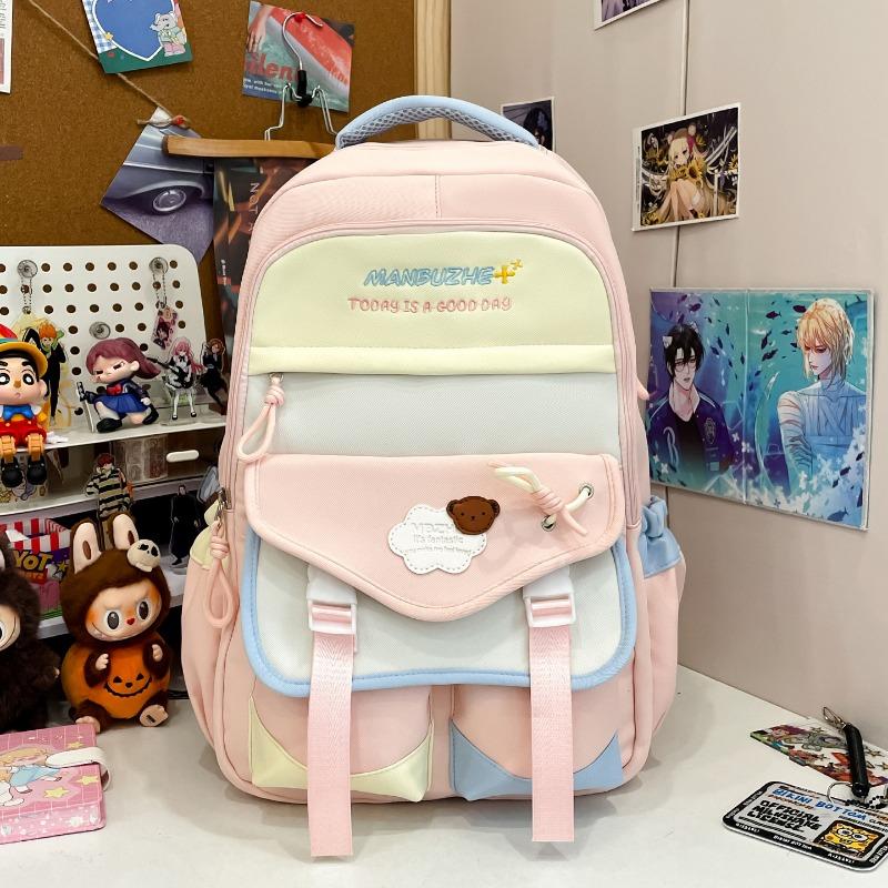 Новый высококачественный, свежий и милый рюкзак, контрастная строчка, большая вместимость, для учеников средней и старшей школы
