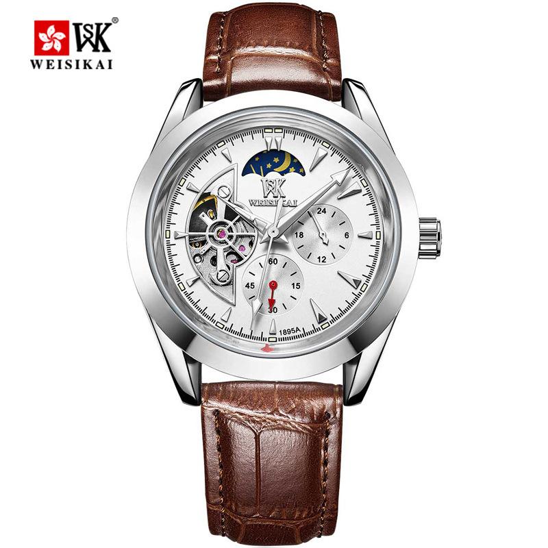 Новые роскошные мужские часы высшего бренда с коробкой, деловые часы, водонепроницаемые, полностью автоматические мужские механические часы