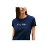 Tommy Hilfiger Женская футболка с круглым вырезом и коротким рукавом с логотипом Синий WW0WW47210-C1G