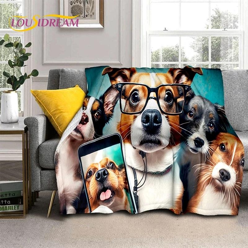 Милая собака Самоед, Чихуахуа, Хаски, Коки Мультяшное Мягкое Фланелевое Одеяло для Кроватей Спальни Дивана Пикника, Плед для Отдыха на Открытом Воздухе