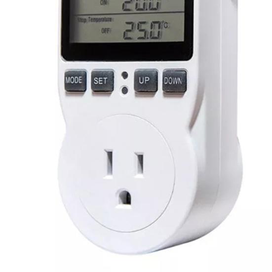 Контроллер температуры 16A 230V ЖК-дисплей с большим экраном, цифровой термостат, розетка для теплового коврика