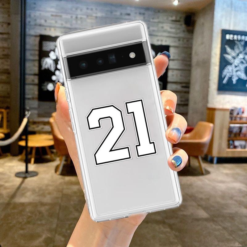Чехол для телефона Google Pixel 10 Pro 10A Pixel 9 Pro XL Pixel 8 Pro 9A 8A 7A 7 6A 6 Pro Мягкая крышка Модный Черный Номер футбол