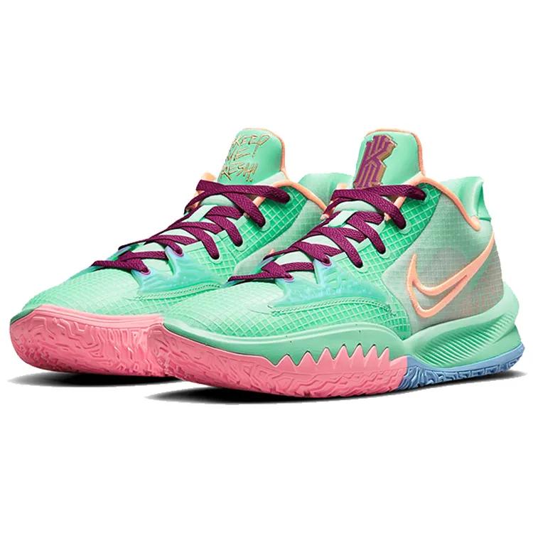 Nike Kyrie Low 4 EP 'Keep Sue Fresh' (унисекс) Зеленое свечение / Красная слива / Металлический золотой / Атомно-оранжевый Баскетбольные кроссовки CZ0105 300