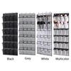 24 Pockets Wall Storage Bag Nonwoven Hanging Shoe Organiser Rack Behind Doors Clear View Pocket Room Shoes Slippers Storage Bag