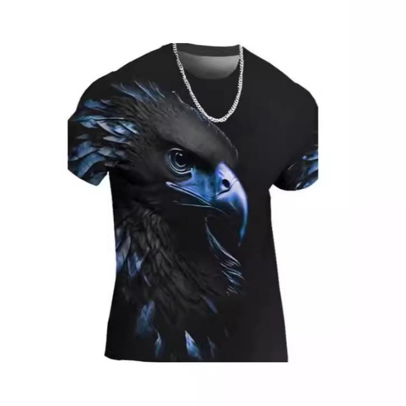 Eagle Men's T-shirt 3D Printed T-shirt Animal Pattern Short Sleeved Top Summer Casual Clothing Round Neck Shirt