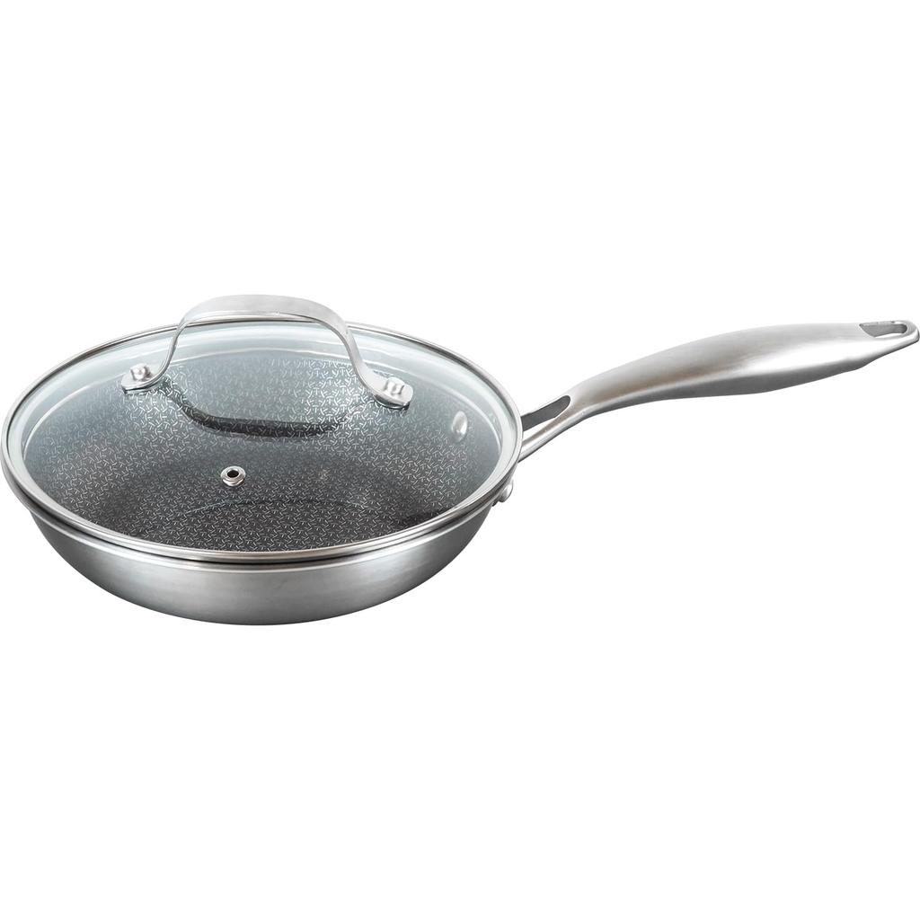 Wahei freiz Hybrid Stainless Steel Frying Suitable for and Perfect for Delicious Durable with Glass AMB-3714 Professional-grade, Hassle-free