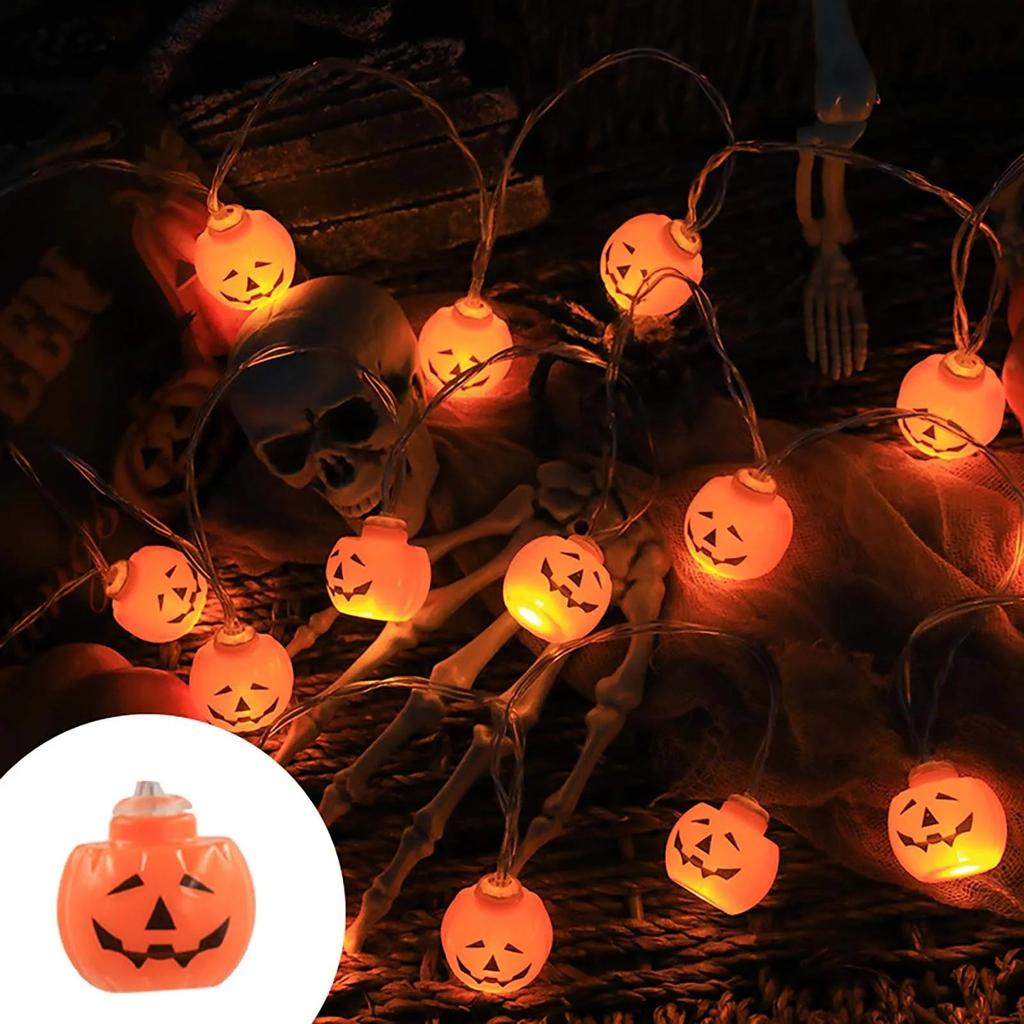 Led HalloweenPumpkinLantern String Atmosphere Decoration Battery BoxGhost Festival SmallPumpkin Colorful Lights
