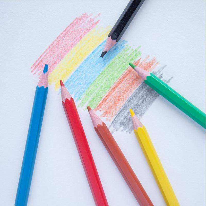 6 цветов 3,5 дюйма мини короткие детские цветные карандаши для рисования учеников начальной школы раскраски набор художественных канцелярских принадлежностей для школы
