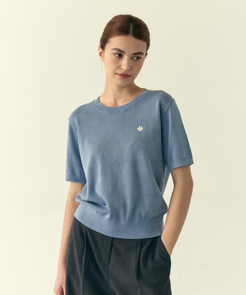 210EDIT Women'S Washed Round Knit - 2 Colors [Zg2Sw081]