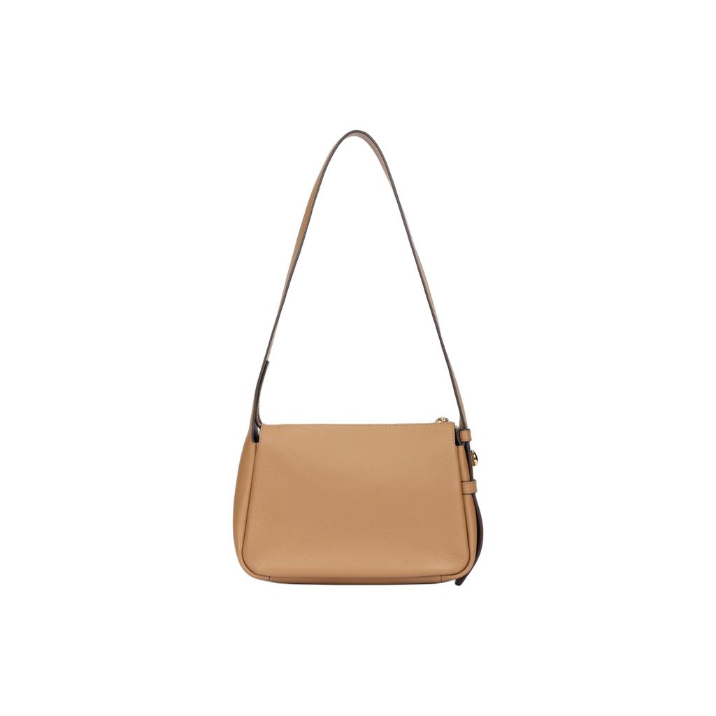 Tory Burch Romy Zipper Closure Adjustable Shoulder Strap Mixed Material Tote Shoulder Bag Small Women Bags Tiramisu 176674-227