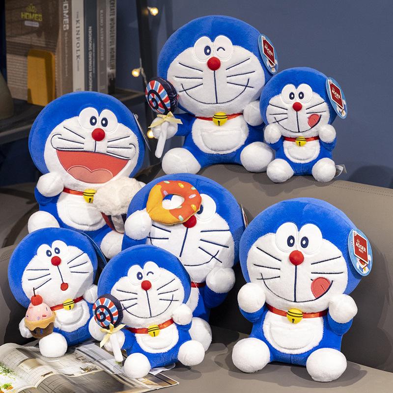 Anime Doraemon Cake Popcorn Plush Toy Kawaii Japanese Style Dessert Series Stuffed Doll Cuddly Pillow Toys Cartoon Birthday Gift