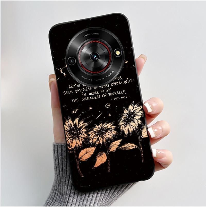 Милый Мультяшный Чехол Для ZTE Blade A75 5G/Nubia Focus 5G/Nubia Calf 5G Печатный Корпус Защитная Крышка Мягкий Силикон Черный Корпус