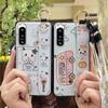 Anti-dust Soft Case Phone Case For Sony Xperia5 IV Kickstand Phone Holder Cartoon Fashion Design Waterproof Wrist Strap