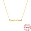 S925 Sterling Silver Ins Wind Mama Alphabet Mother'S Day Gift Necklace, Temperament Versatile Ladies Clavicle Platinum Necklace