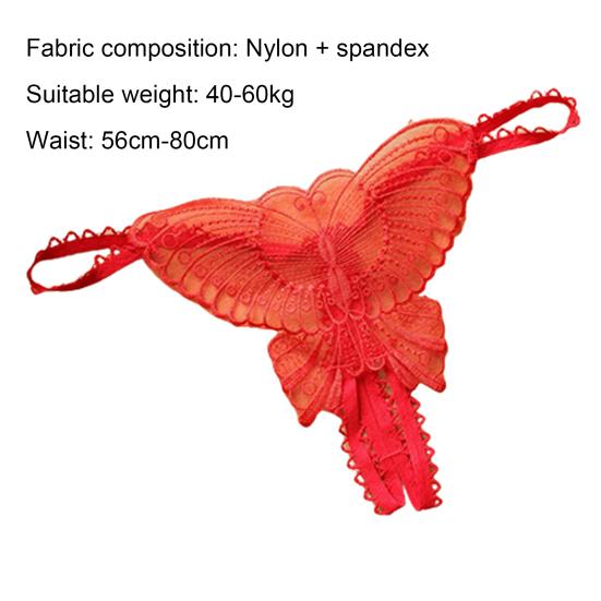 Трусики Сексуальные Стринги Бабочка Ажурные Спандекс Т-образная спинка Без ластовицы Женские Брифы для сна Ванная Медовый месяц