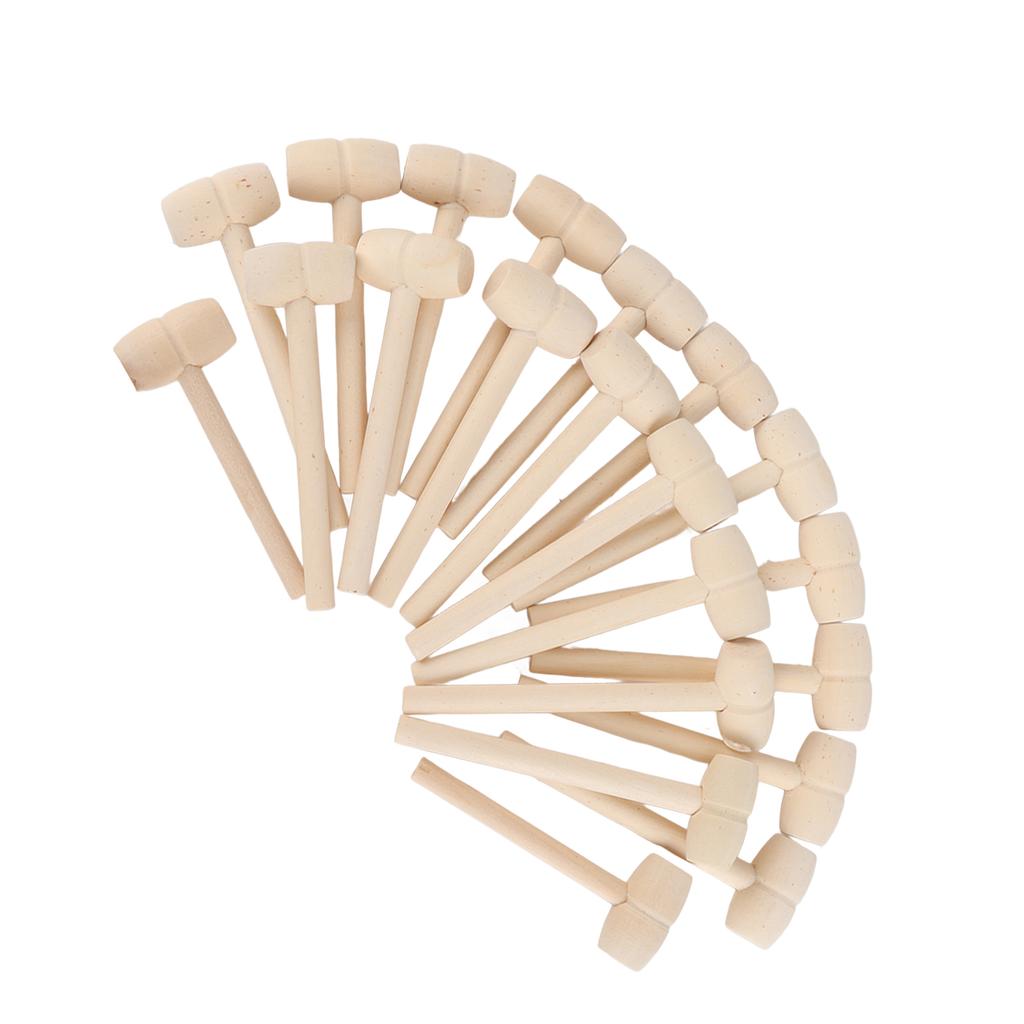 100pcs Mini Wooden Hammers for Chocolate Portable Breakable Heart Hammer Small Wooden Mallet for Kids