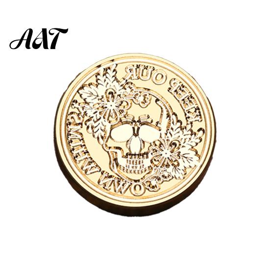 Ghost Wax Stamp Halloween Themed Brass Seal Head, Pumpkin Witch Bat Engraved Pattern Sealing Replacement Head for Envelope Journal Gift Wrap