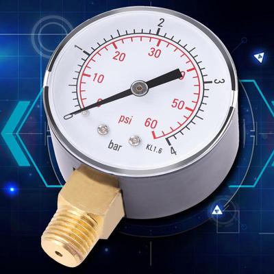 1 шт. Высокоточный манометр 0-4 бар 0-60 psi Резьба NPT Для топливопровода, водопровода, гидравлического давления Измерительный прибор