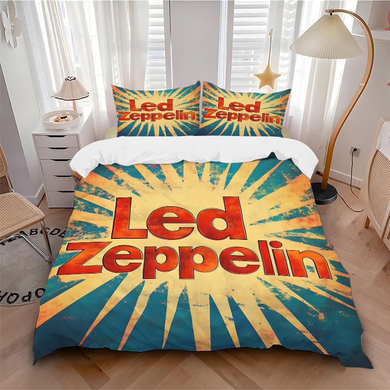 3pcs Led Zeppelin Bedding Set: Perfect for Bedroom or Guest Room. Soft and Comfortable with No Core Included yy251009234