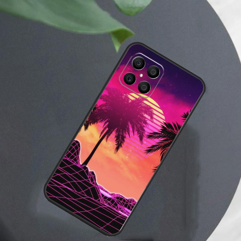 Синтвейв Ретро 80-е Неон Для Honor Magic 7 Lite 6 5 8 Pro Чехол Для Honor 200 400 70 90 X8c X8b X9a X9b X9c X9d Win RT