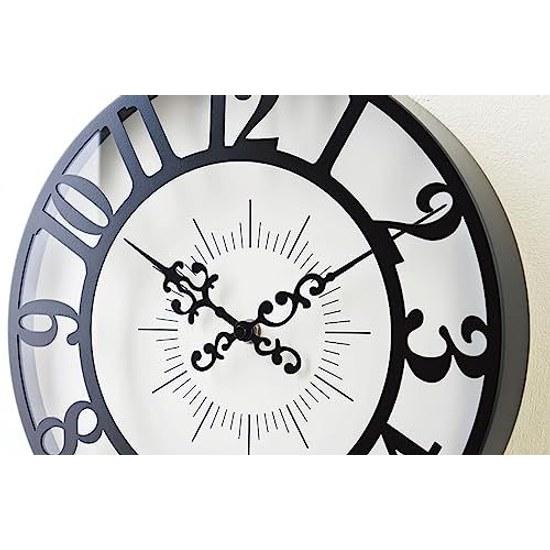 Interform Wall Clock Giselle CL-4960BK Black White Step Movement