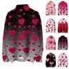 Women's Fashion Crew-neck Casual Long-sleeved Valentine's Day Printed Turtleneck Knitted Top