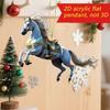 2D Horse Hanging Ornament Acrylic Flat Horse Decoration Christmas Tree Ornament for Horse Lovers Equestrian Gifts Holiday Decor