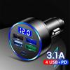 QC3.0 USB Car Charger Fast Charging Type C USB Phone Adapter In Car For iPhone 13 Pro Xiaomi Huawei Samsung Quick Charger