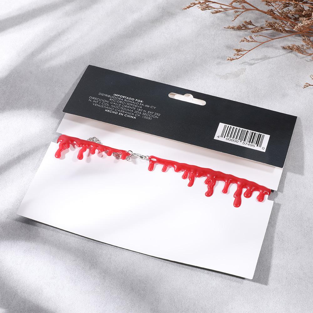 Горячее ожерелье на Хэллоуин с преувеличенной индивидуальностью, регулируемое ожерелье из смолы с подвеской в виде крови.