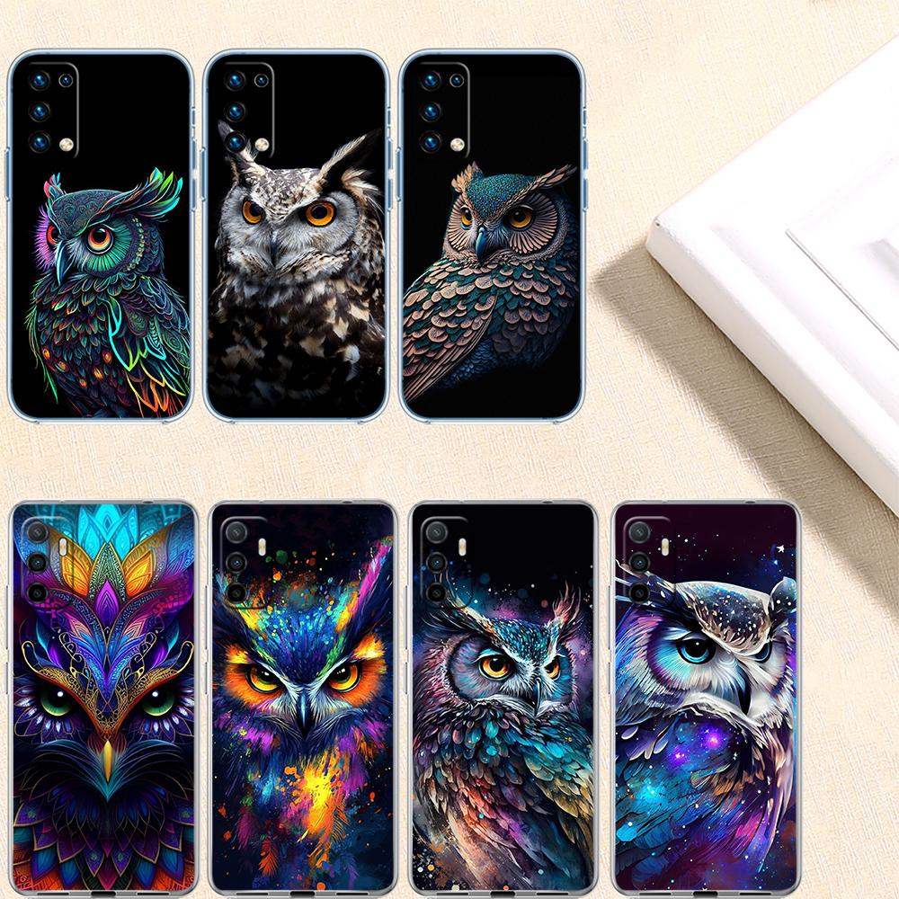 NH14 Cartoon Art Owl Transparent Phone Case for Motorola Moto Edge 20 30 40 50 S30 Fusion Ultra Pro Neo Lite + G200 G23
