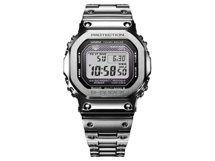 Casio Мужские кварцевые часы GMW-B5000D-1 из нержавеющей стали, водонепроницаемые до 200 м, ударопрочные