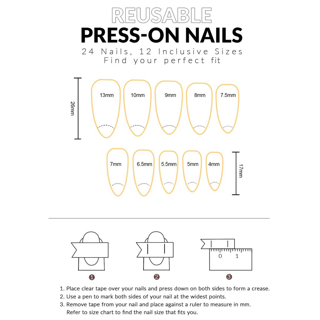 YLW881 Summer Ice Cream Fake Nails 24 Pieces Removable Design for Party and Daily Use