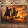 Episches Native-American-Wild-West-Pferde-Sonnenuntergang-Wanddekor-Leinwand-Poster-Kunstdruck Kino-Abenteuer-Heimgeschenk