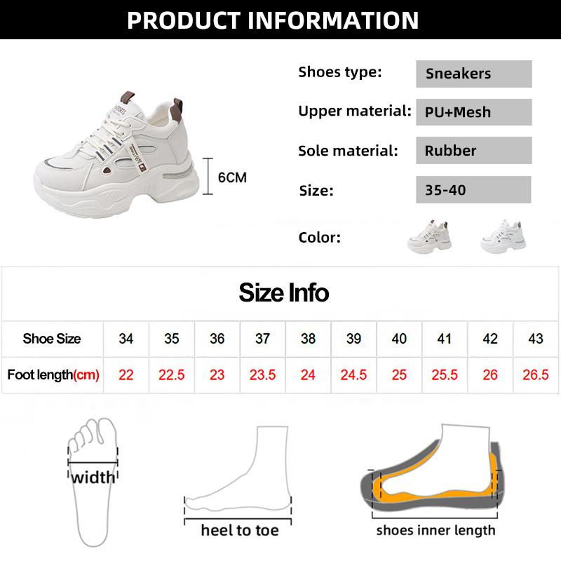 Мода Мода Женские Белые Кроссовки на Платформе Дышащие Сетчатые Кроссовки для Бега для Женщин Толстая Подошва Нескользящие Повседневные Спортивные Туфли Женские