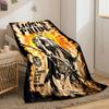 A muscular knight with a large axe stands before a radiant sunburst. for all seasons blanket lunch break throw gift