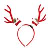 Bowknot Antlers Headband Plush Ball Elk Hair Hoop Deer Horn Hair Band  Festival Decoration