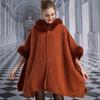 5 цветов накидка из искусственного меха кролика модное пончо с рукавами «летучая мышь» зимнее теплое пальто больших размеров шляпа женская волосатая шерсть бархатный кардиган одежда