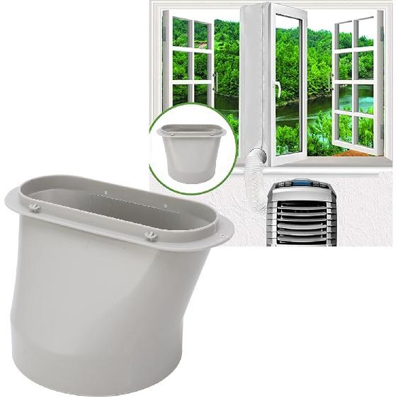 Адаптер выхлопного шланга кондиционера Hilitand, Диаметр 5,9 дюйма, Овальное вентиляционное отверстие, Эффективная экономия энергии, Зубчатые полосы, Царапины ABS