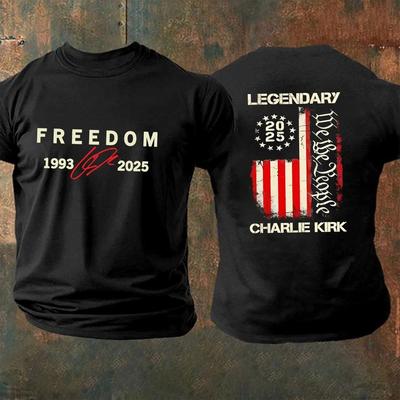 Футболка Charlie Kirk "Freedom Red Signature" 1993-2025 - Все размеры