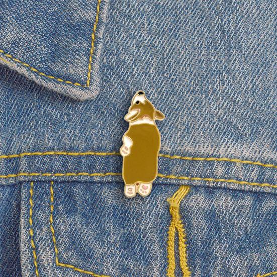 Милая собака корги, эмалированная брошь, булавка, унисекс, джинсовая куртка, воротник, свитер, шарф, значок