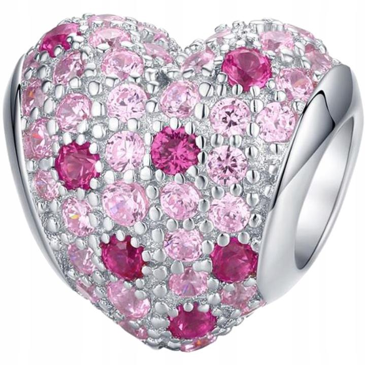 Charms Heart Zircons 925 Bead S925 Colorful Zircons Beads
