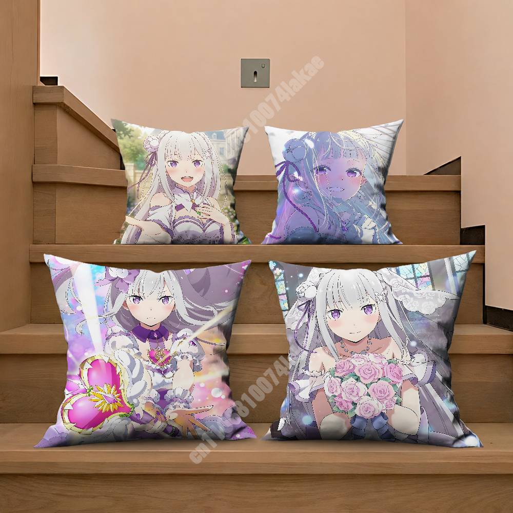 Эмилия Re Zero Наволочка Подушка для Дивана Чехол для Подушки Рабочего Места Креативный Акцент Домашний Декор
