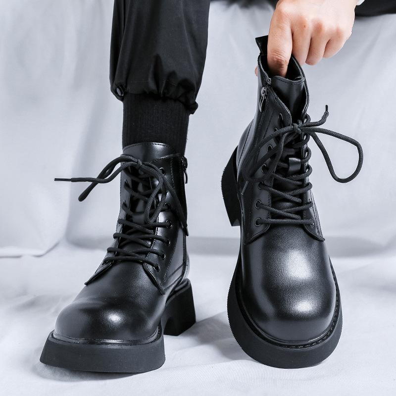 Суперпопулярные ботинки Мартин на толстой подошве от интернет-знаменитости, мужские, осень-зима 2024, в британском стиле, ретро, для выхода в свет, полусапоги 2919-J