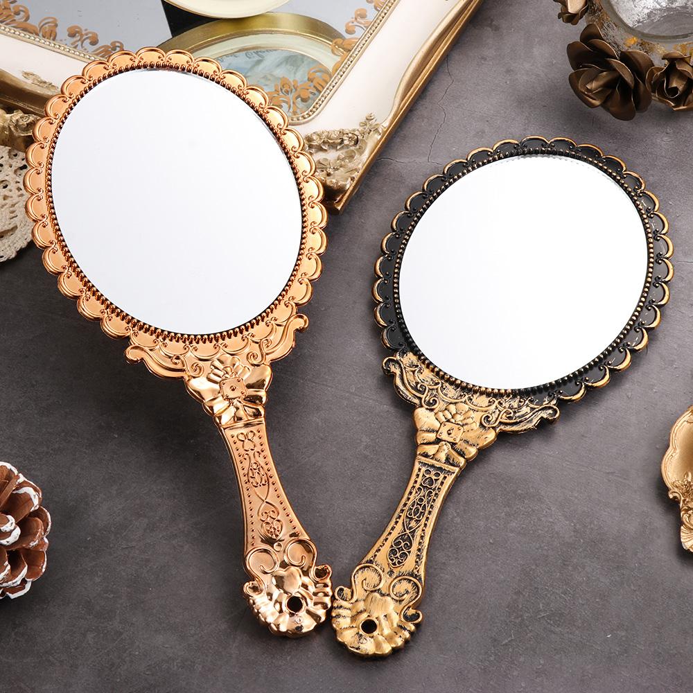 New Hot Makeup Mirrors Dresser Mirror Vintage Oval-Shape Handheld Mirror Vanity Mirror