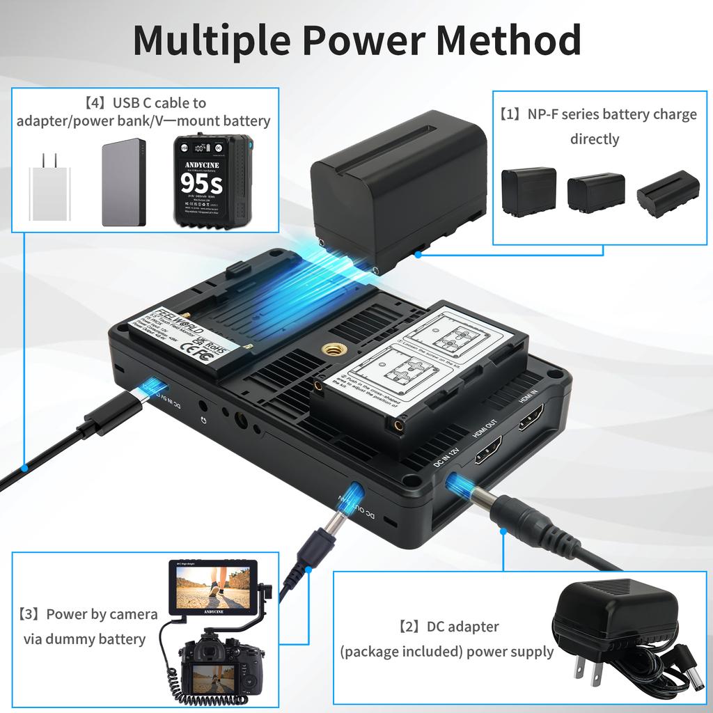 ANDYCINE A6 II 5.5 Inch DSLR Camera Field Monitor Touch Control Director Video Monitor 3D Luts