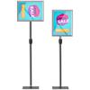 A3 Poster Display Stand with Adjustable Height and Tilt, Steel and Aluminum, Silver