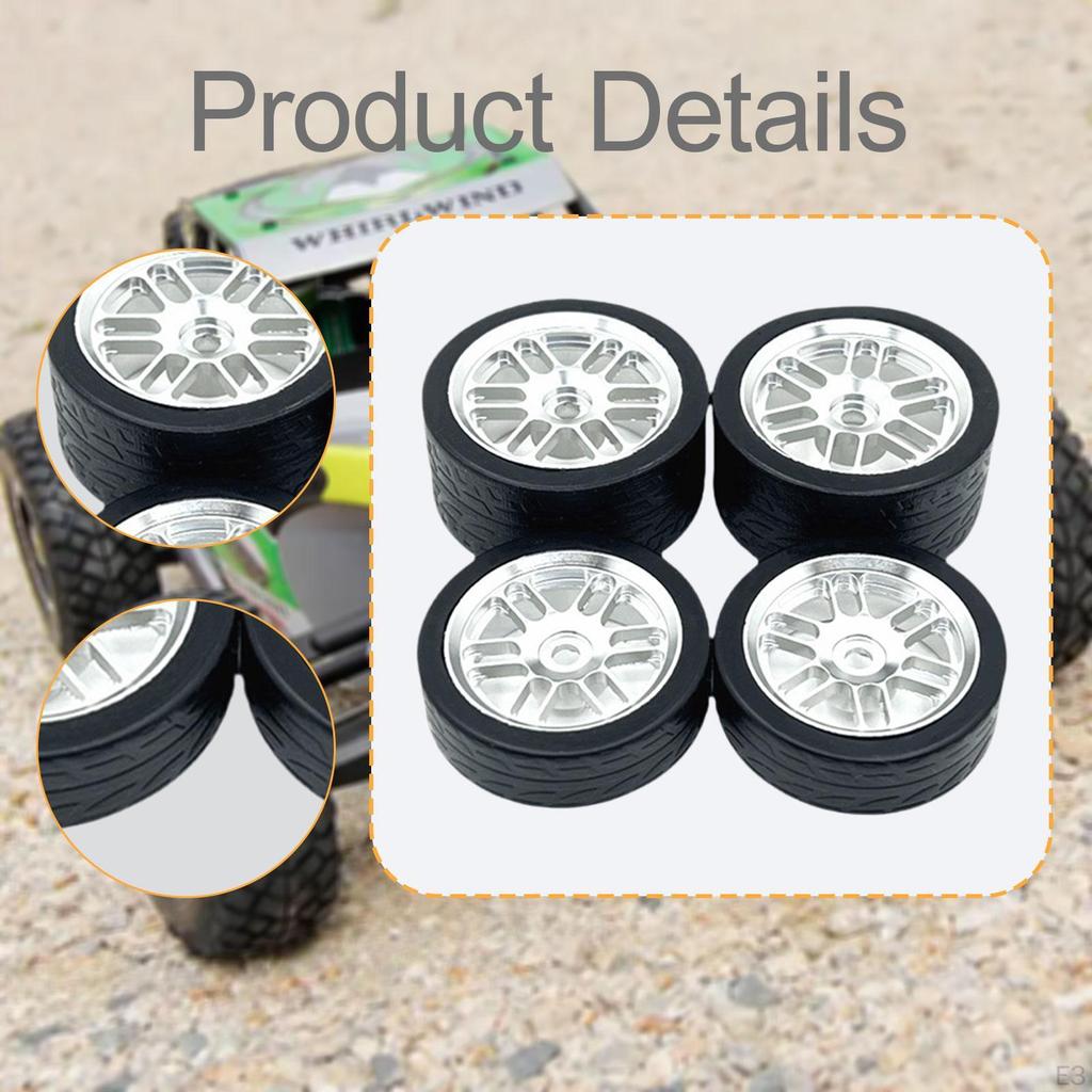 4 Heavy Duty Aluminum RC Replacement Tires for Micro-B 1/24 244016