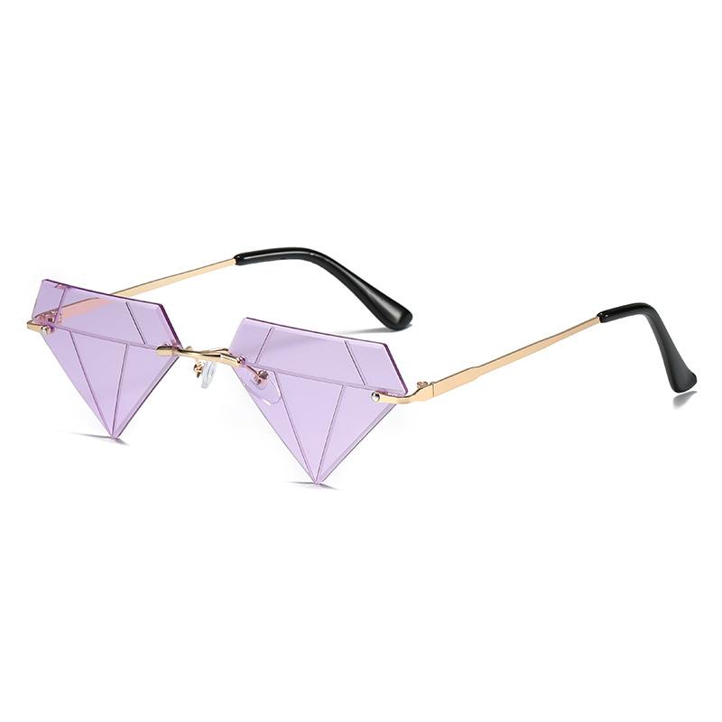 Frameless sunglasses, European and American personalized street show diamond glasses, hip-hop sunglasses