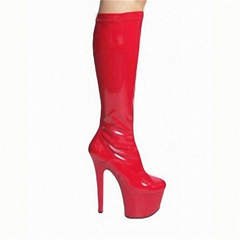 Осень 24 года, самопроверка, высокий цилиндр, круглый каблук, супер высокий каблук, клееная подошва, модные ботинки, черные, 15 см, водонепроницаемые, стол